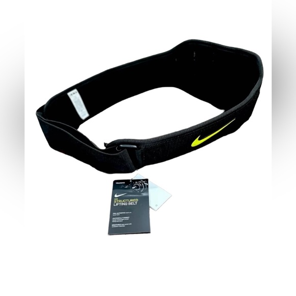 Nike Structured Training Lifting Firm Belt Size X-Large , Black/Volt -  NWT - Picture 3 of 6